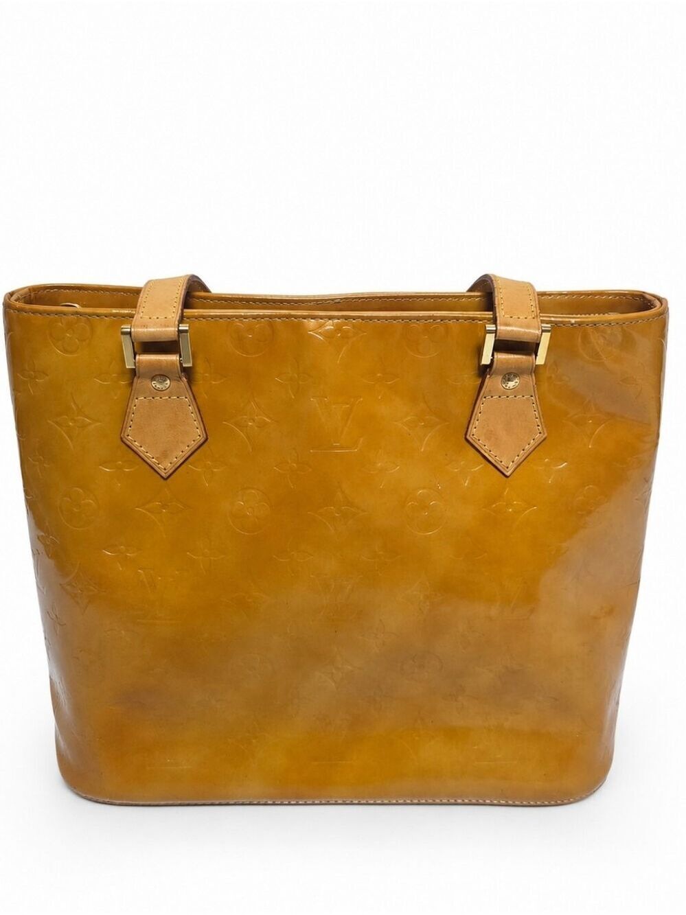 Louis Vuitton Monogram Vernis Houston Tote Yellow Patent Leather